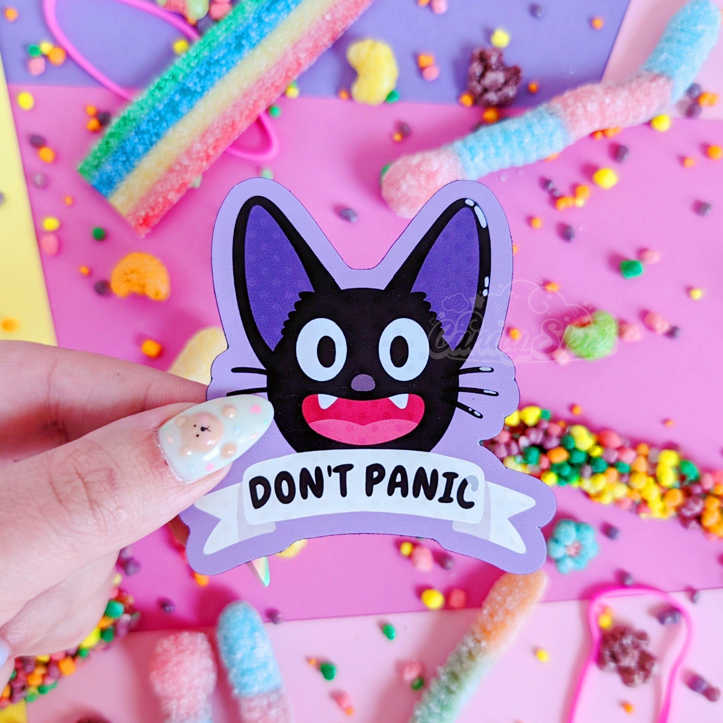 Fridge magnet of Jiji the cat by Candy Skies